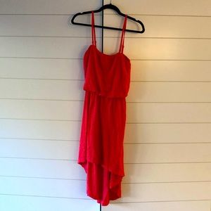 Coral High Low Dress